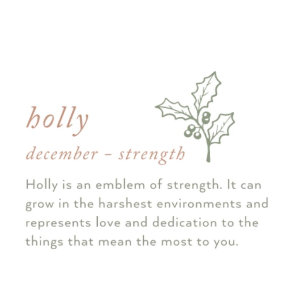 December Holly Birth Flower Minimal Charm Necklace - Picture 8 of 16
